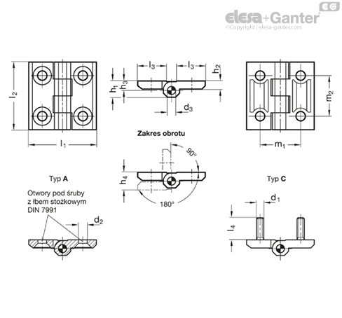 GN 237-NI Zawiasy Stal nierdzewna | Elesa+Ganter
